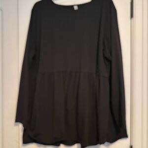 Tickled Teal Black Long Sleeve Top